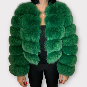 VERDE CROPPED FOX JACKET