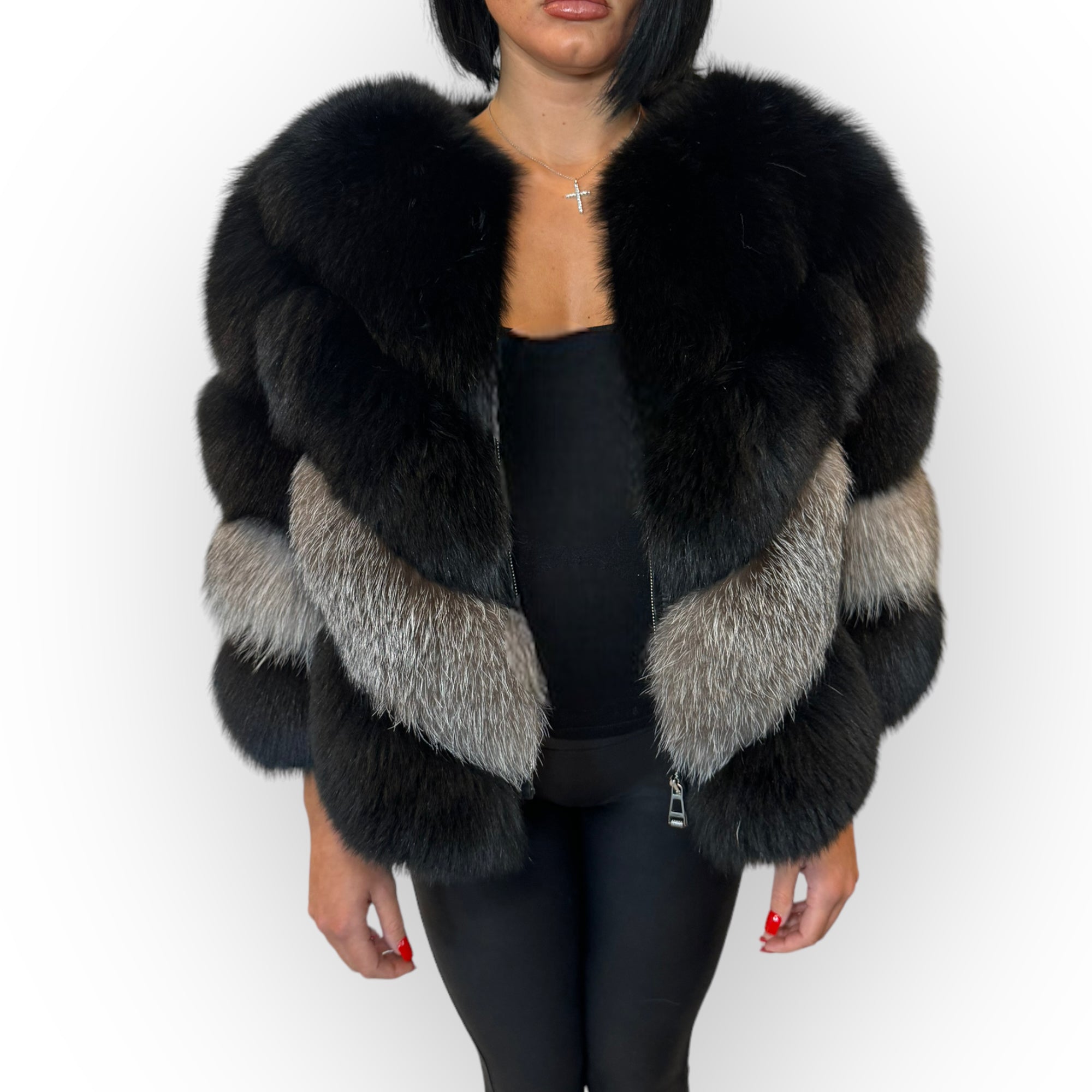 GREY BLACK FOX JACKET
